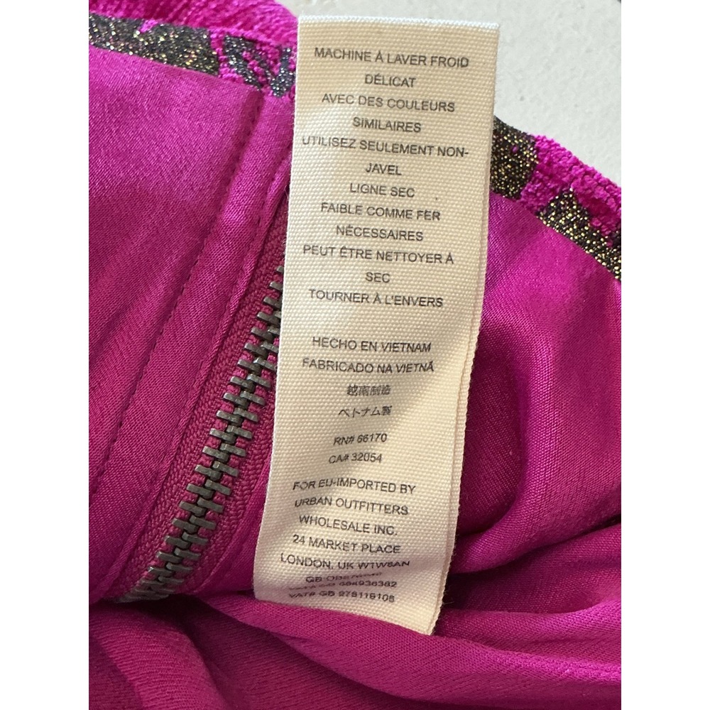 Free People Pink Gold Floral Brocade Side Zip Mini Skirt Size 4 OB1054173 - Picture 8 of 12
